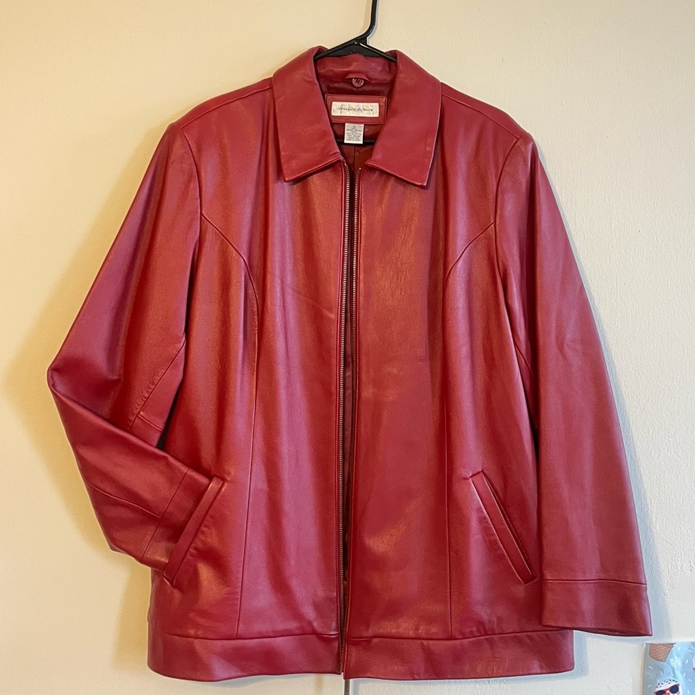 Preston & York Burgundy Leather Jacket - XL
